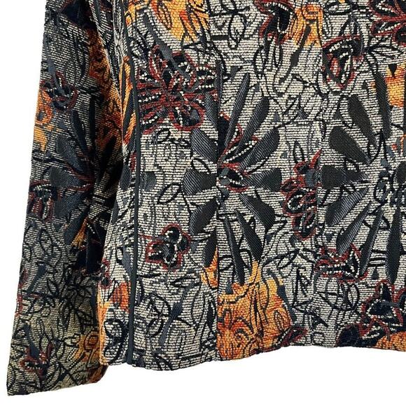 Coldwater Creek Womens Whimsigoth Velvet Floral Suit Jacket Blazer Ribbed sz S - Picture 4 of 16